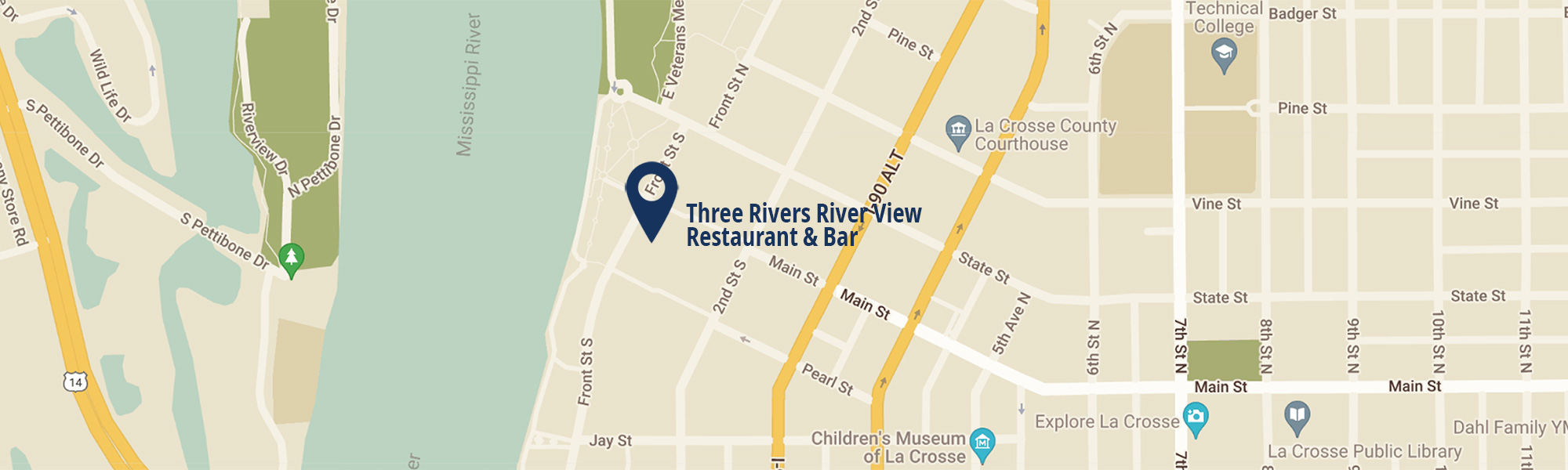 Map to Three Rivers Bar & Kitchen - Click for directions.